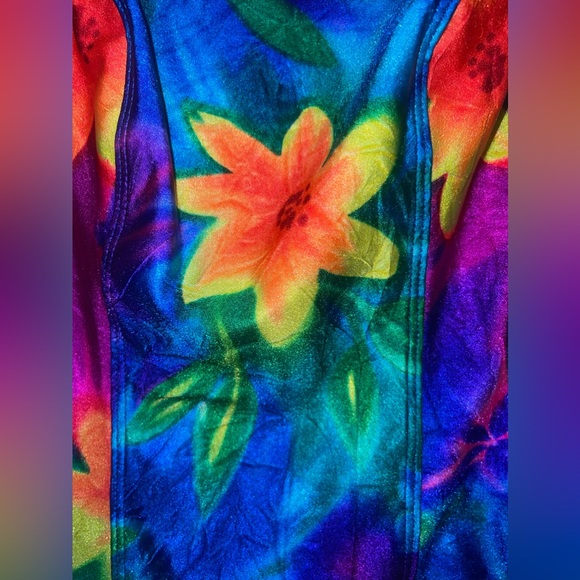 Vintage Sessa! Floral One Piece Swim Suit size 8 - Picture 2 of 9